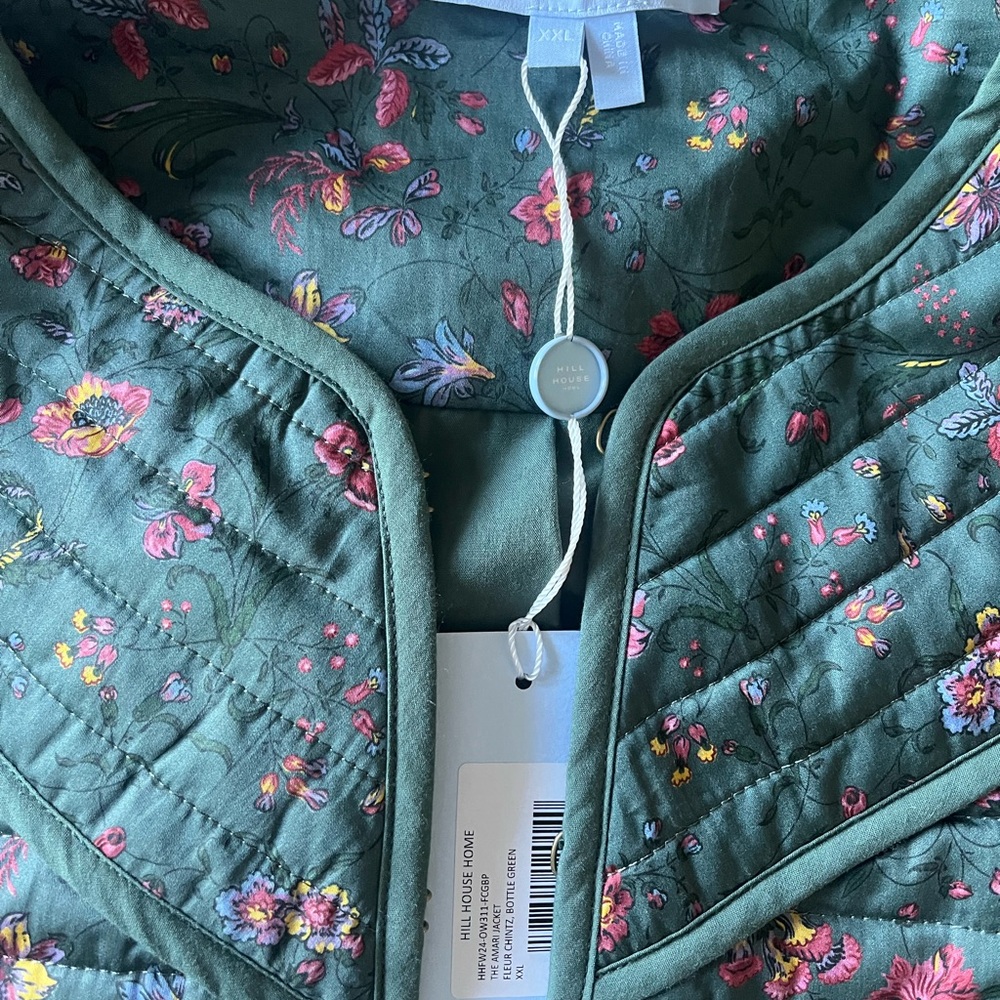 The Amari Quilted Jacket - Bottle Green Fleur Chintz - Picture 4 of 7